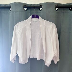 New York and Company Large Cropped White Cardigan